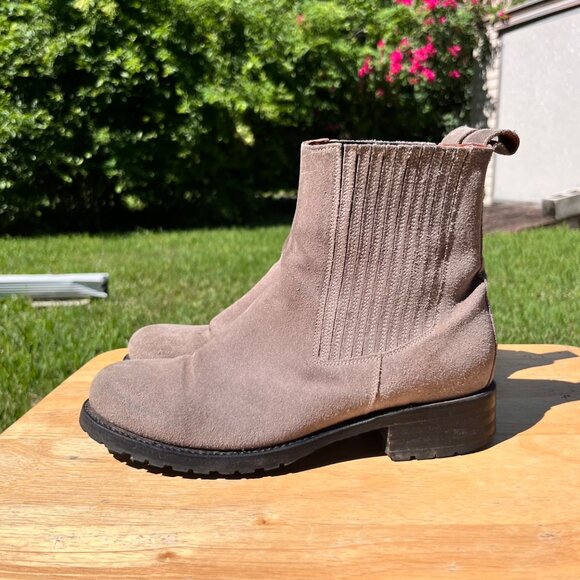 Sylvan New York Shoes - Sylven New York Gray Suede Leather Chelsea Ankle Boots Size 7.5